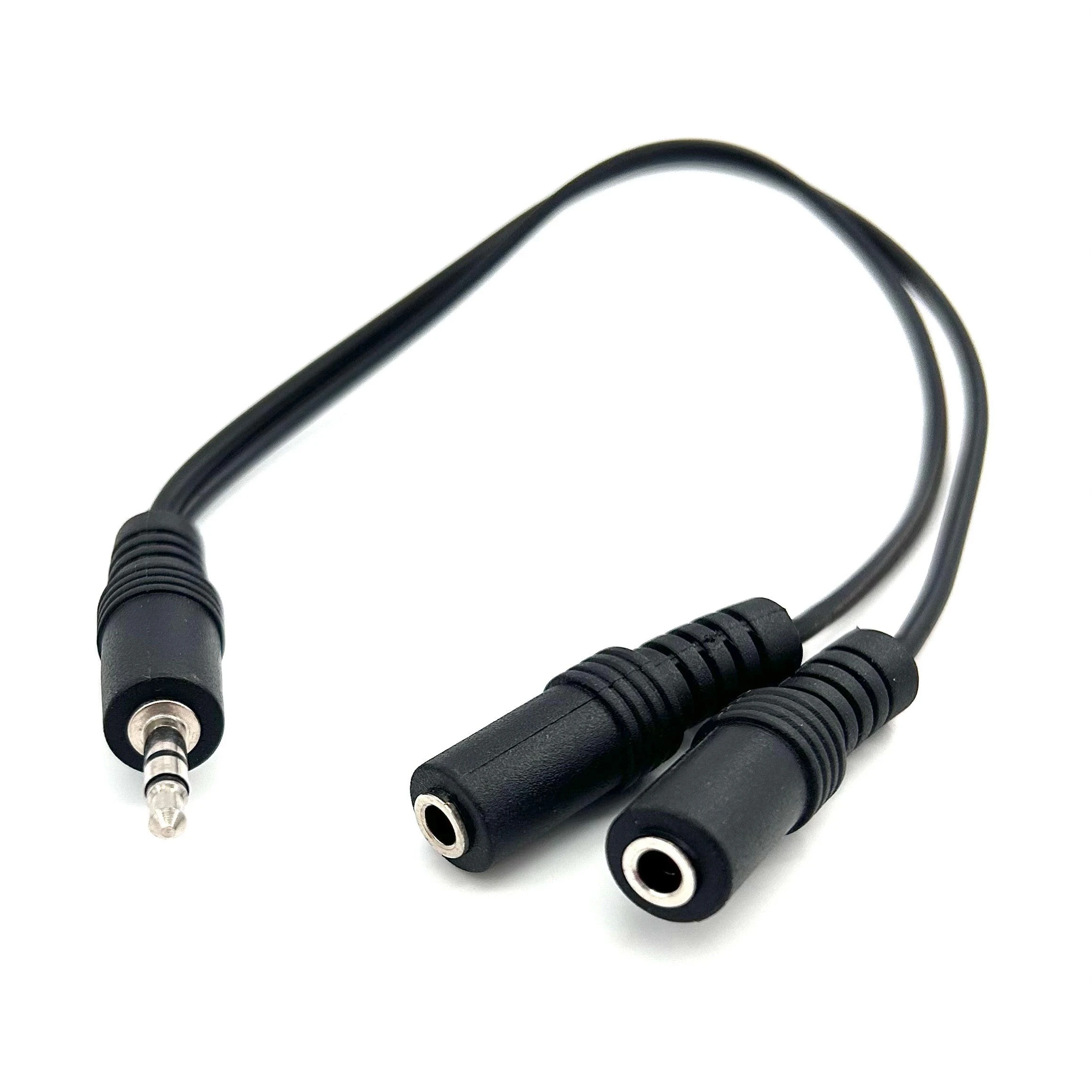 1 Male to 2 Female Headphone Adapter Extension Audio Cable