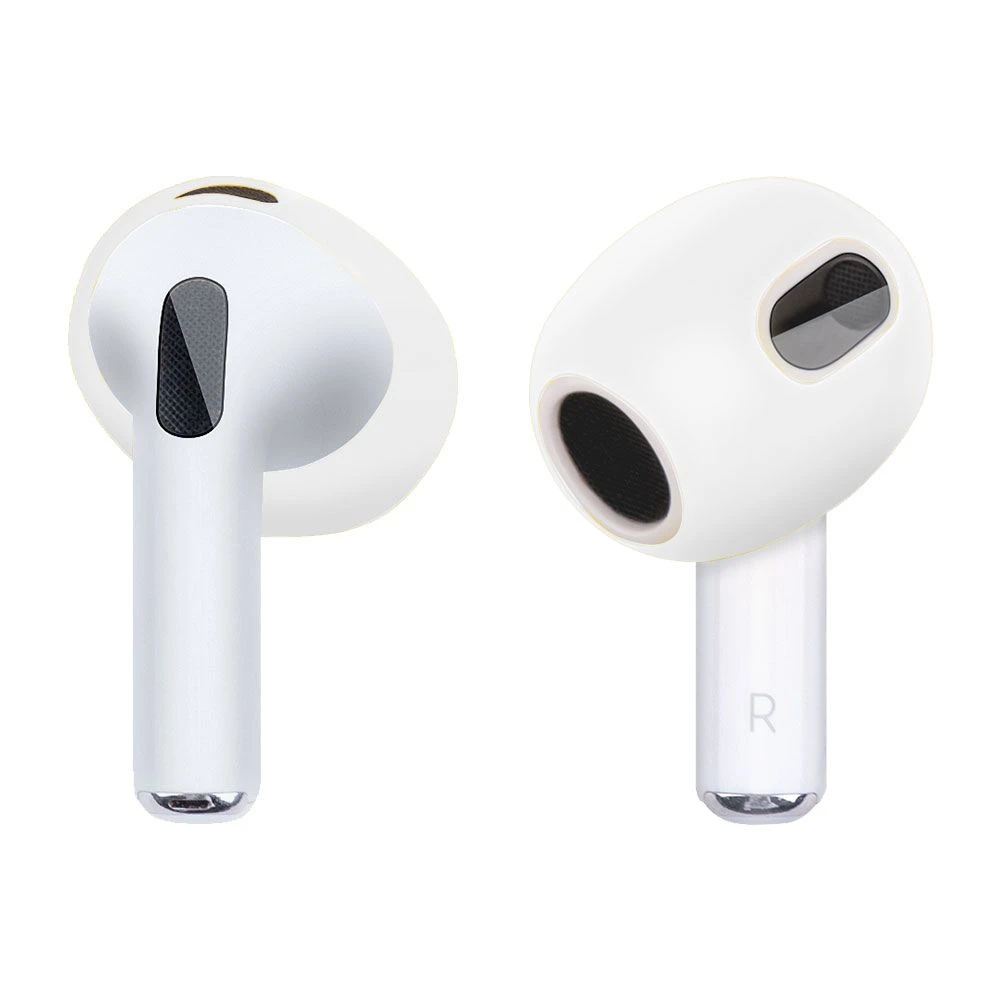 1 Pair Silicone Earphone Ear Caps for Apple Air Pods 3, Bluetooth Earbuds Ear Tips Protective Covers – White