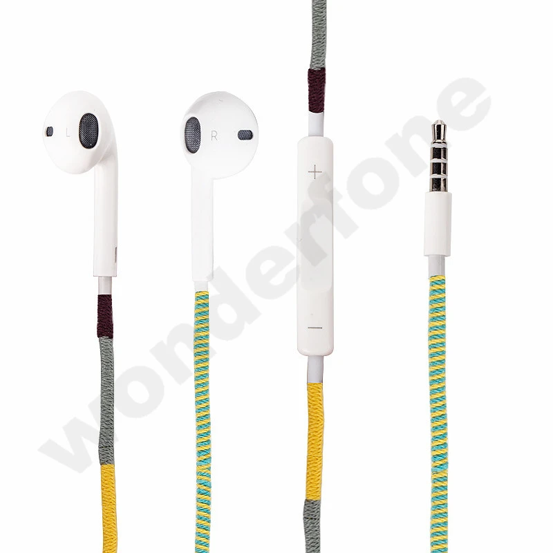 100% Handmade Fabric Earphones with Mic