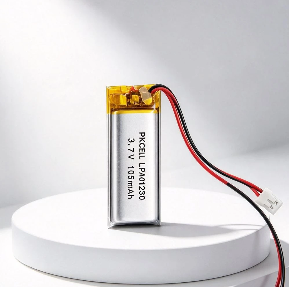 105mAh 3.7V Lp401230 Polymer Lithium Battery, Compact Thin Size Pkcell, Power for Small Humidifier, Bluetooth Earphone