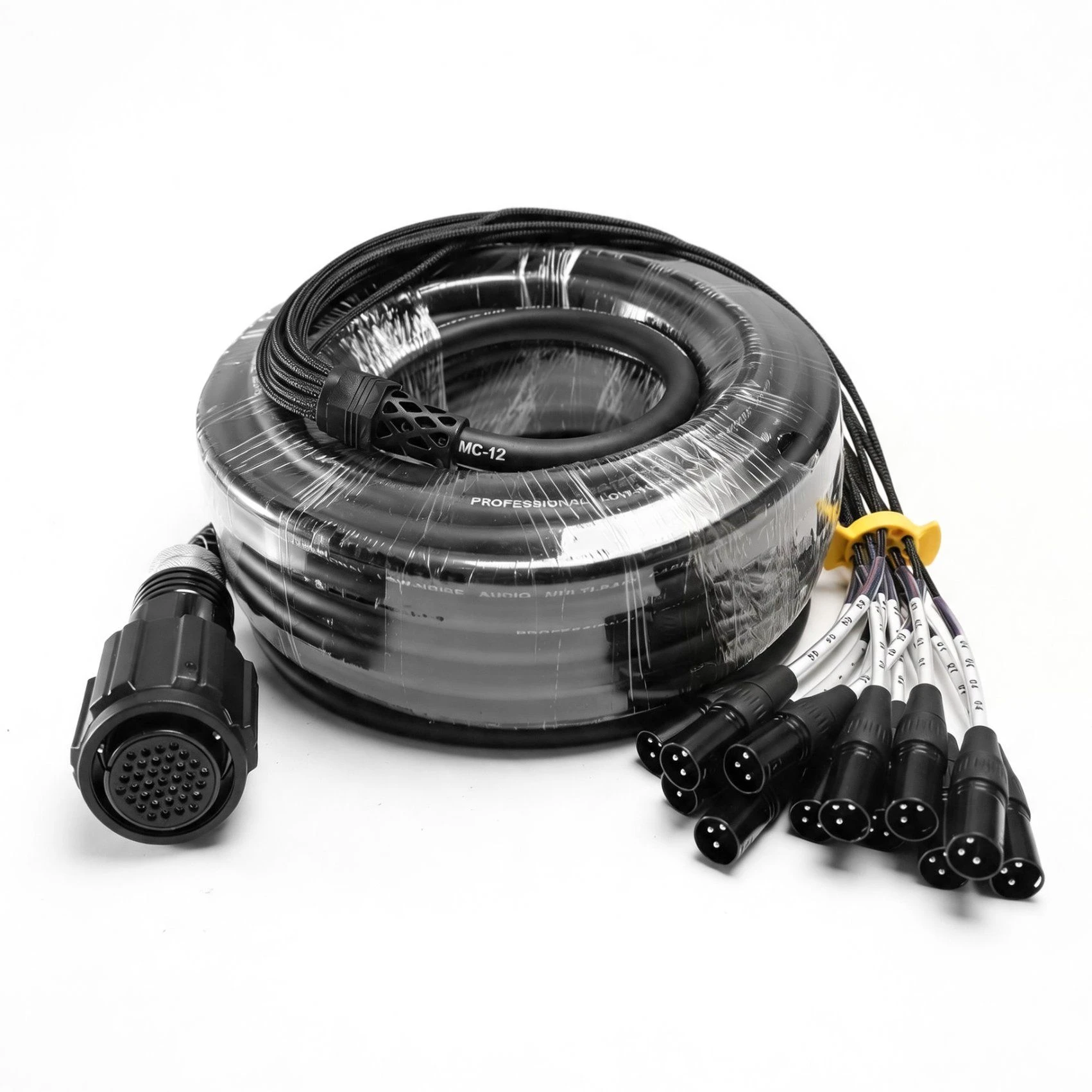 12 Channel XLR Male Snake Cable OFC Multicore Audio Cable with Metal Connectors