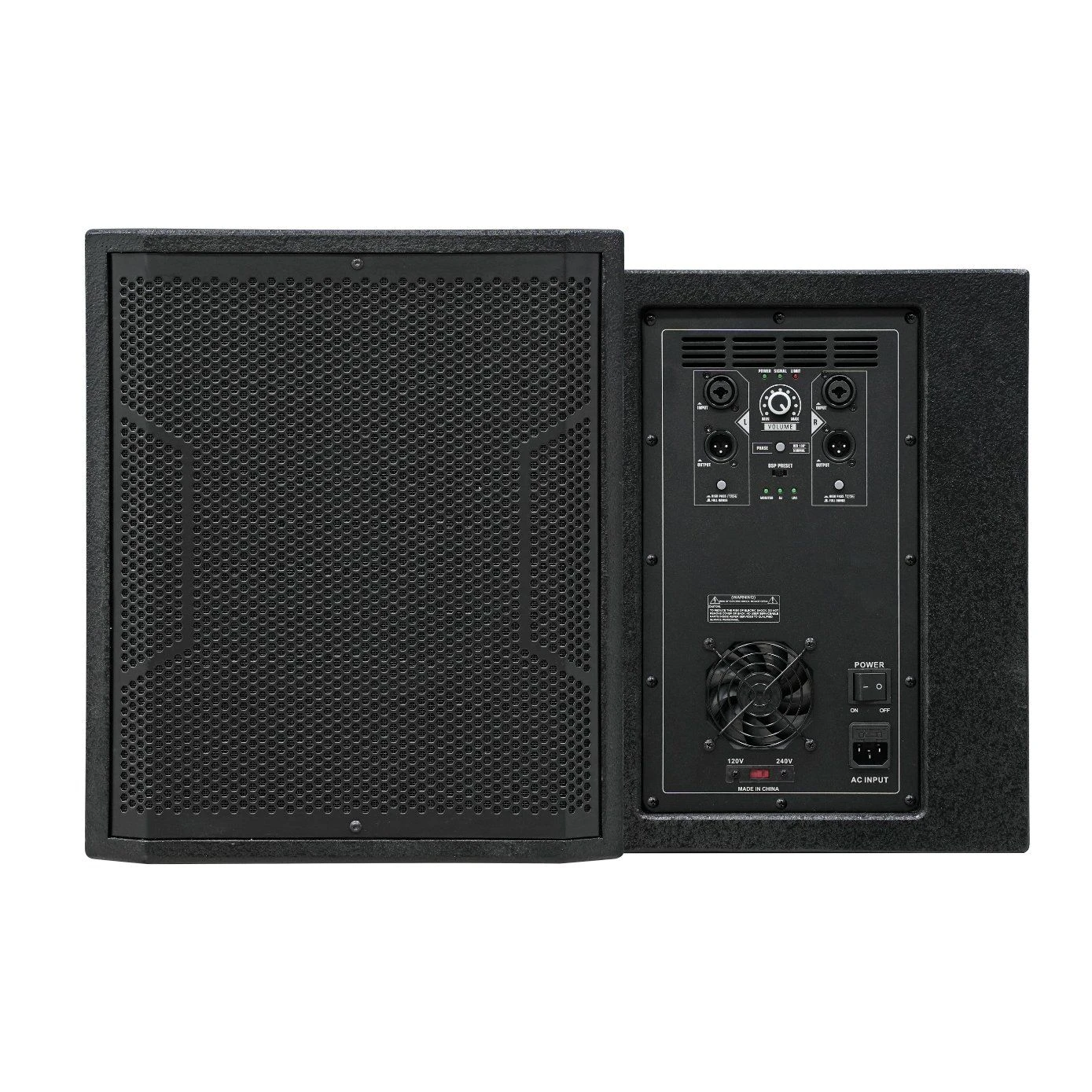 12 Inch 460W RMS Class D Amplifier DSP Wooden Active Subwoofer