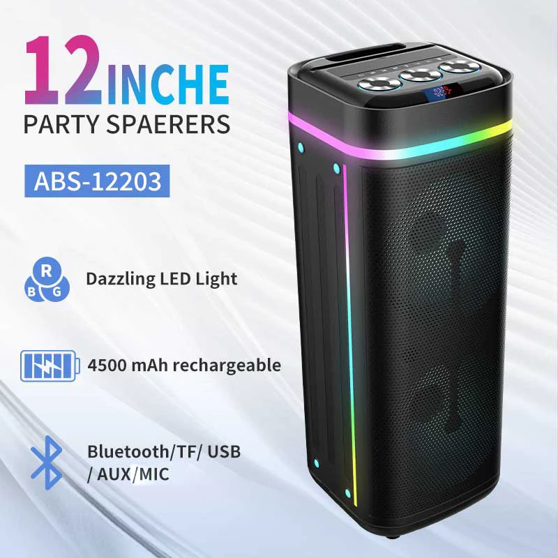 12-Inch Dual Horn Party Speaker with Multiple Connectivity Options