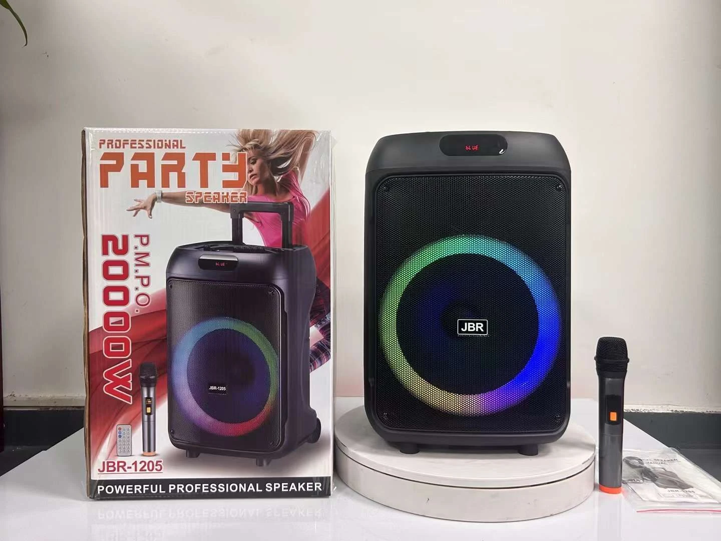 12 Inch Trolley Powerful Active Wireless Bluetooth FM PA System Portable Speaker