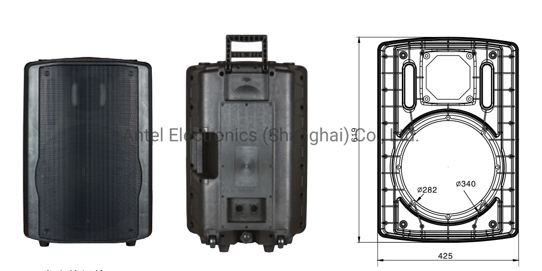 12″Portable Empty Speaker Cabinets with Wheel