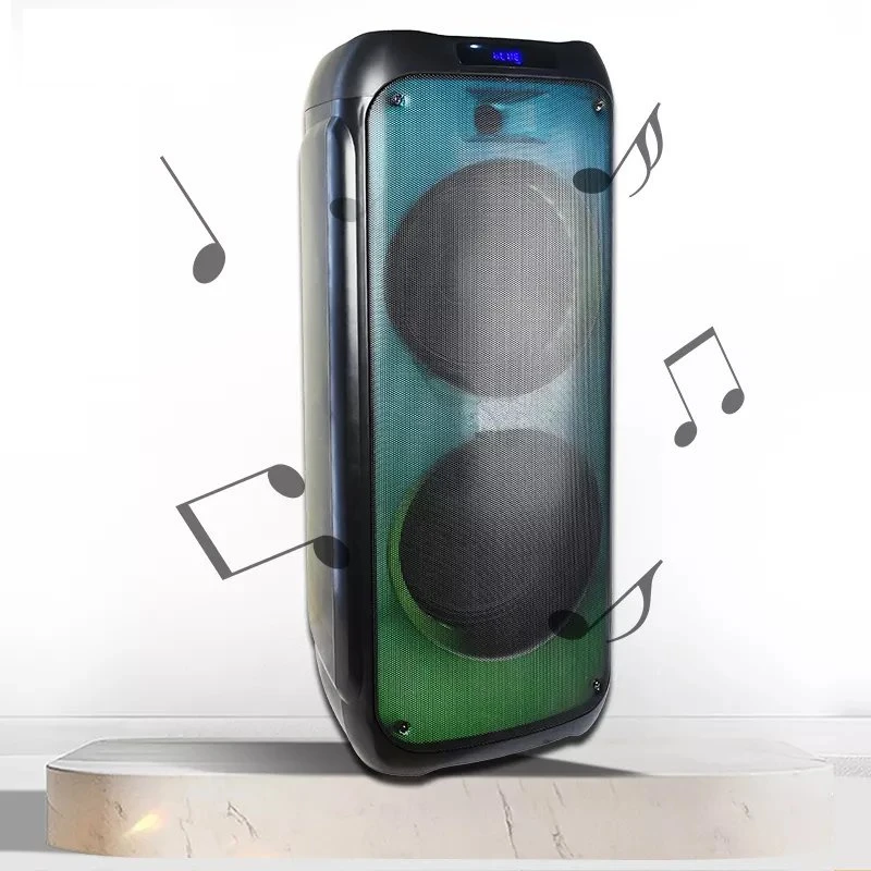 120W Double 12 Inches Portable DJ Blue-Tooth Outdoor Party Speaker with Flashlight with Long Distance Blue Tooth Range