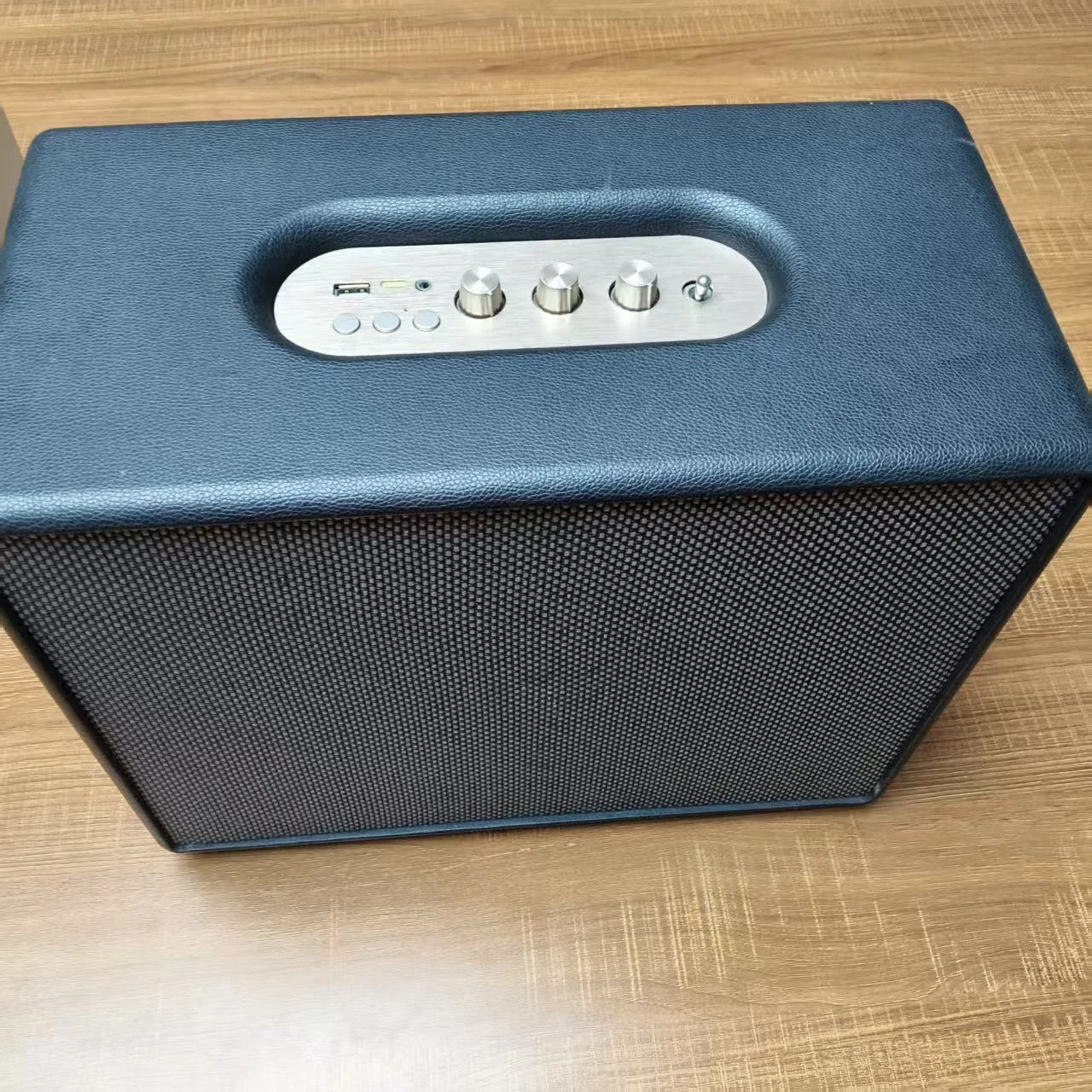 120W PU Leather 3-Driver Bluetooth Speaker for Home Audio