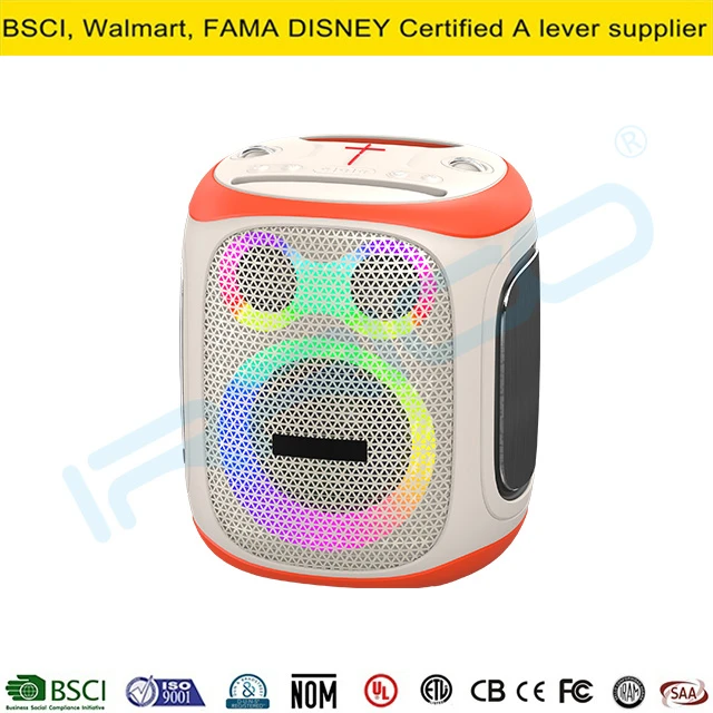 120W Portable HiFi Bluetooth Speaker with RGB Light and 2PCS Wireless Microphone