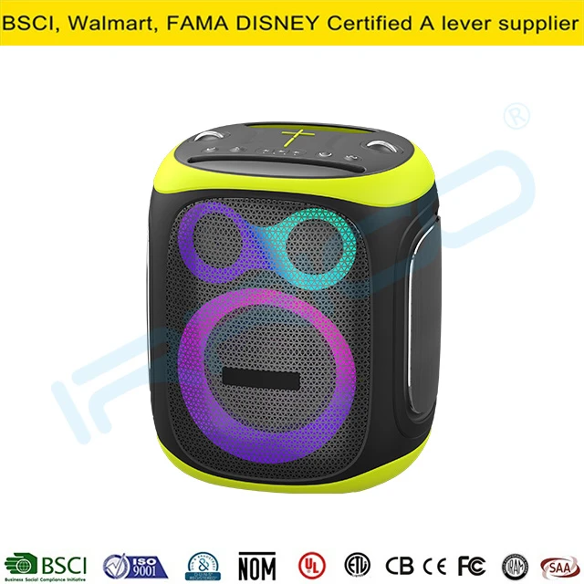 120W Portable HiFi Wireless Speaker with RGB Light and 2PCS Wireless Microphone