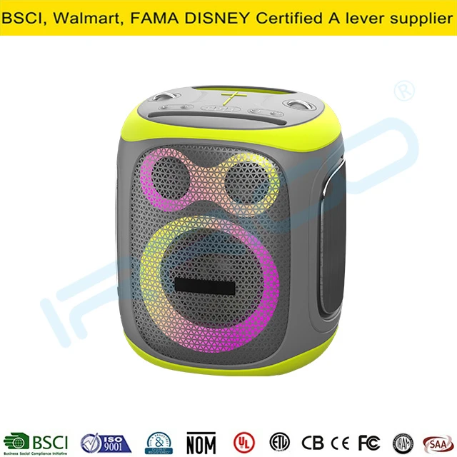 120W Portable Wireless HiFi Bluetooth Speaker with 2PCS Wireless Microphone & RGB Light