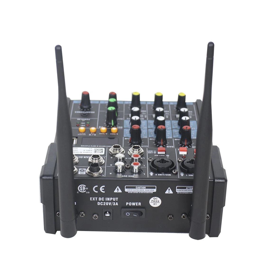 120W Speaker Output Compact PA Audio Mixer with UHF Microphones