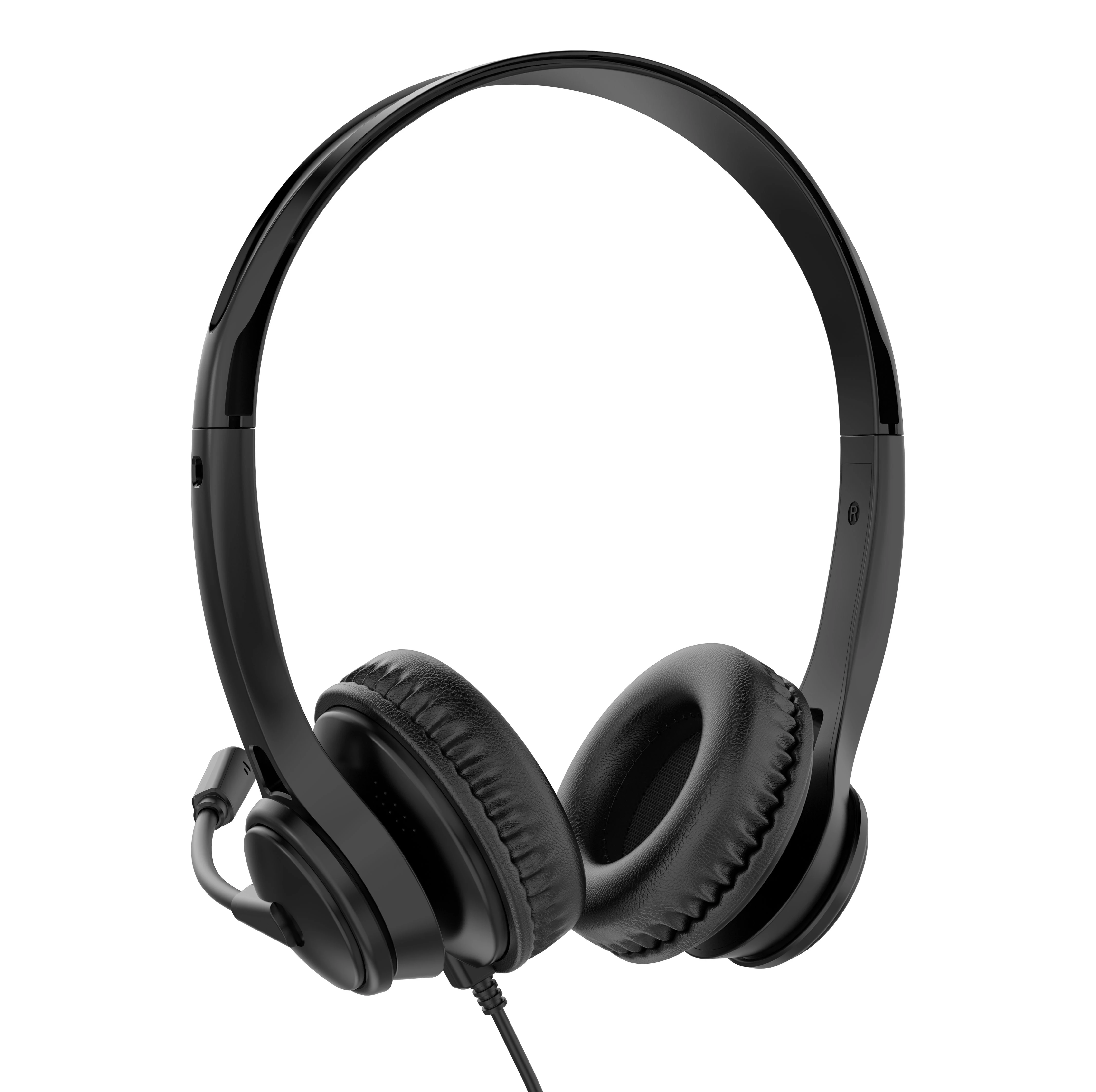 1225head Mounted Wired Headset with Mic Durable ABS Ear Shells