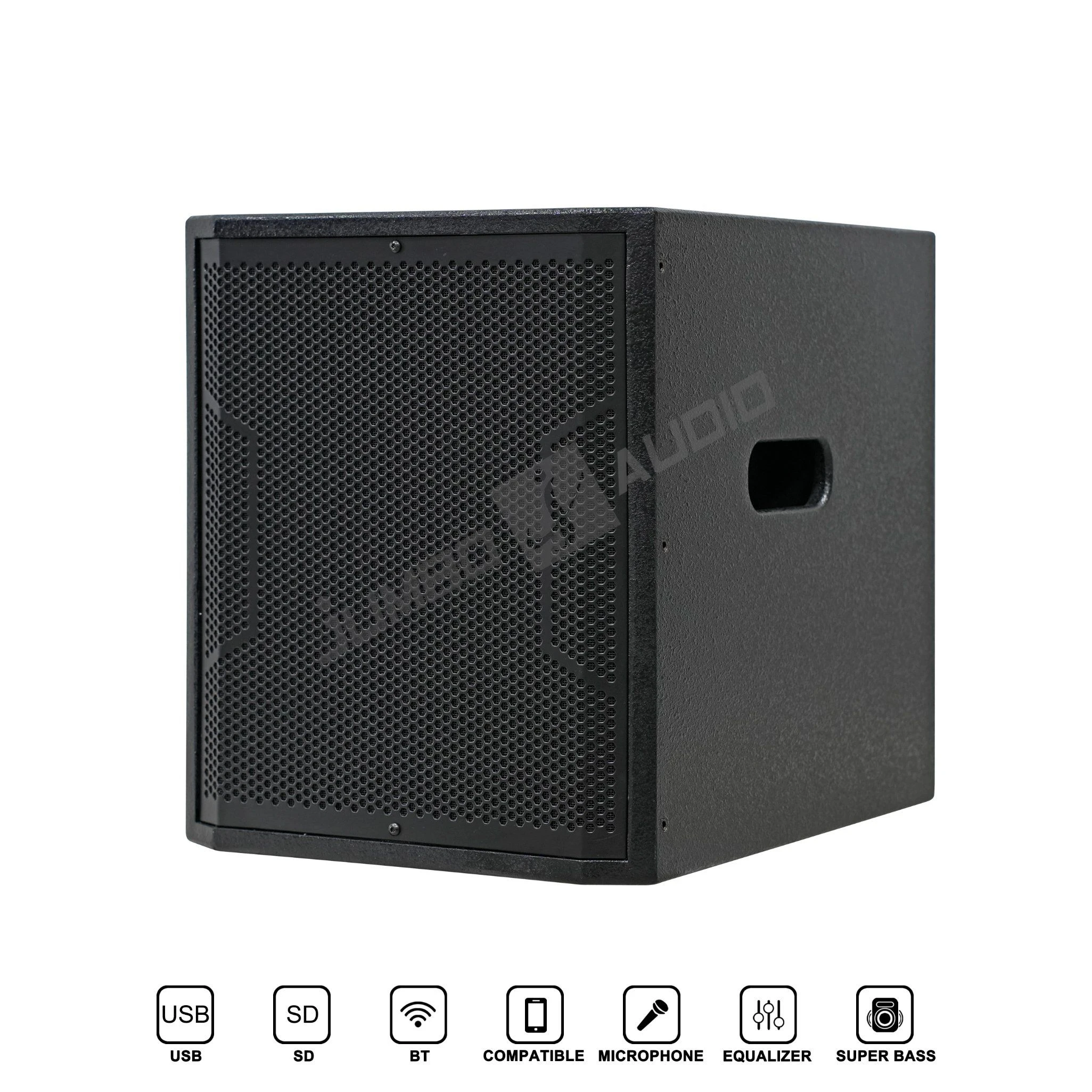 12inch 2.1 Channel 460W RMS Class D Amplifier with DSP Wooden Active Subwoofer