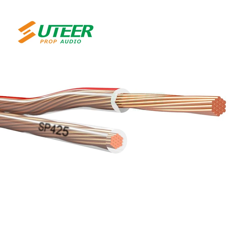 13AWG 2 Cores Transparent Parallel Speaker Cable Wire 2X2.5mm2