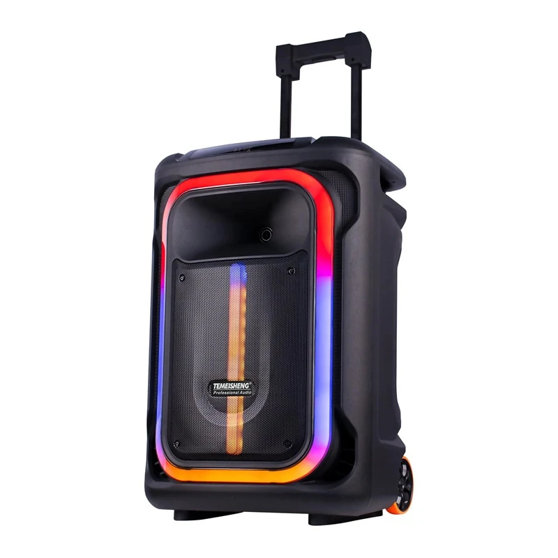 15 Inch Double Party Wireless Portable Trolley Speakers Wooden Indoor and Outdoor Big Speaker