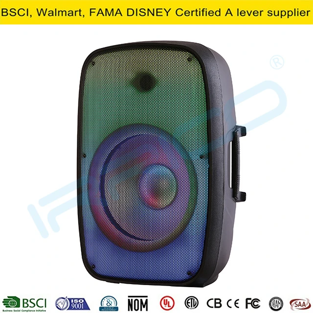 15″ Professional Audio Sound PA Karaoke Bt Speaker Flame Light Bocina Parlant