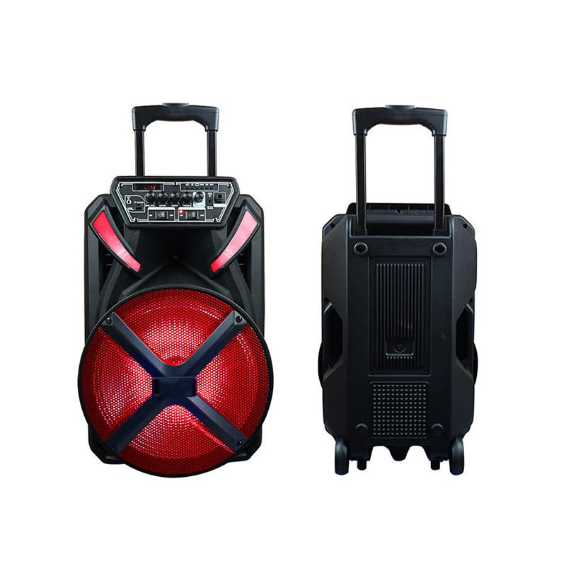 15inch Indoor Party Portable Wireless Speaker Outdoor Trolley Speaker with Rechargeable Battery