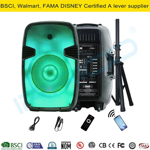15inch Portable Bluetooth Wireless Speaker Flame Fashionable Light Bocina Parlant