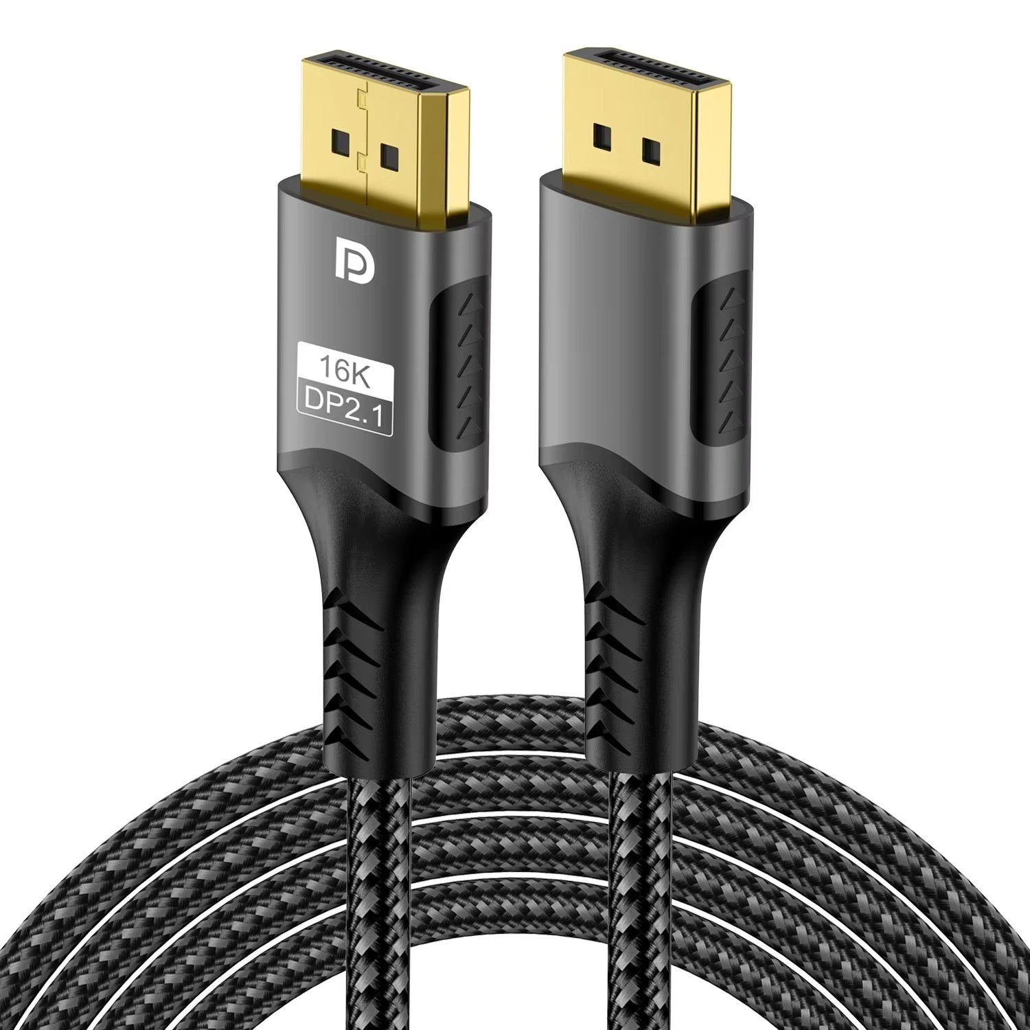 16K 2.1 8K 120Hz 80 Gbps DP Male to Male Audio Cable with PVC Jacket and Braid Shielding