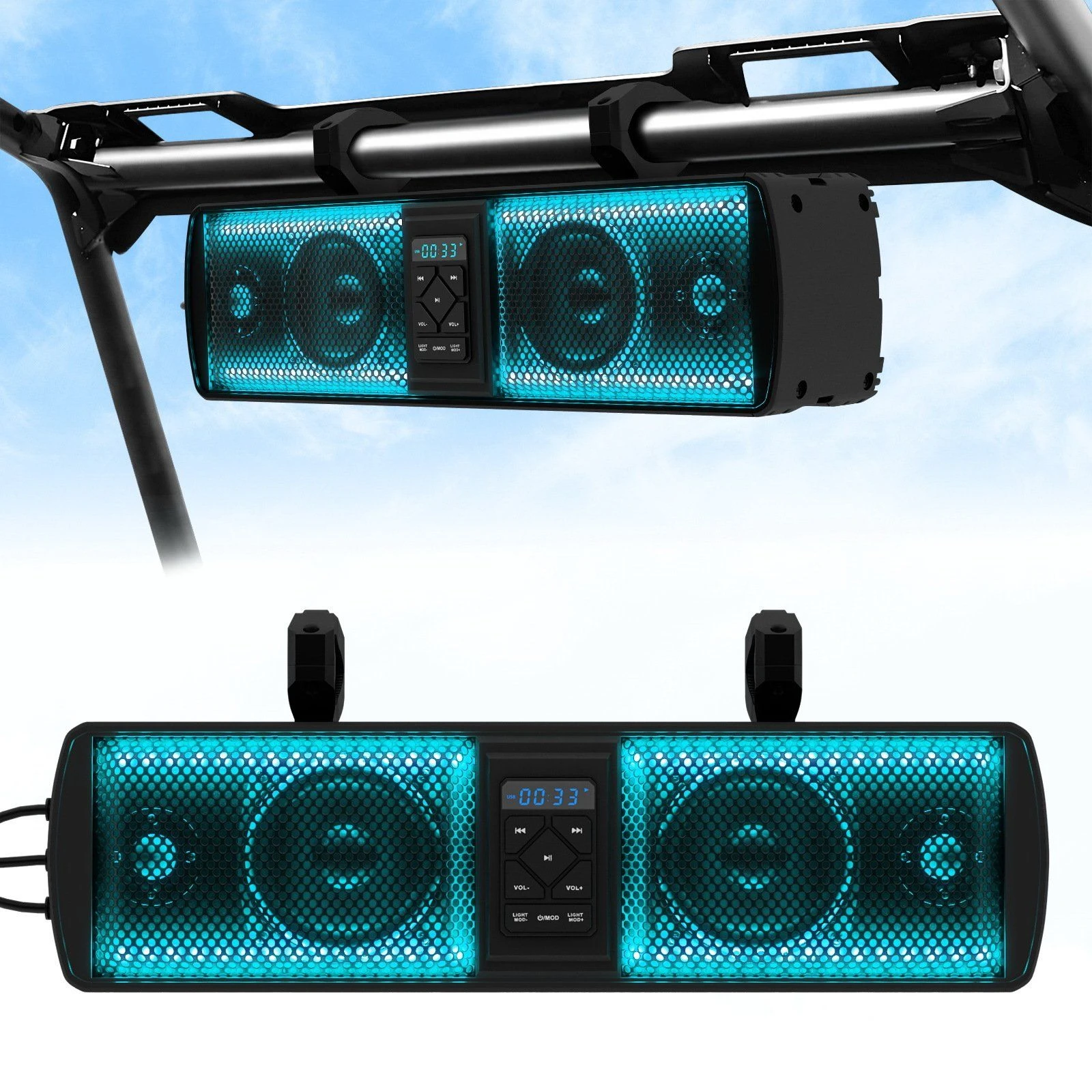 17inch IP65 ATV UTV Sound Bar Aux Bt LED Car Audio off Road for Golf Carts Sightseeing Carts