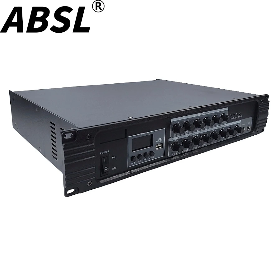 180W 4zones 2u Audio Mixer PA Sound Power Amplifier with Adjustable Knob