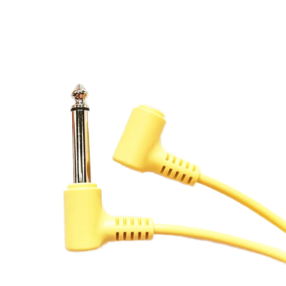 1m PVC Guitar Patch Cable Guitar Effect Pedal Right Angle Dual Shielded Ultra Flexible 1PC Random Color Low Microphone