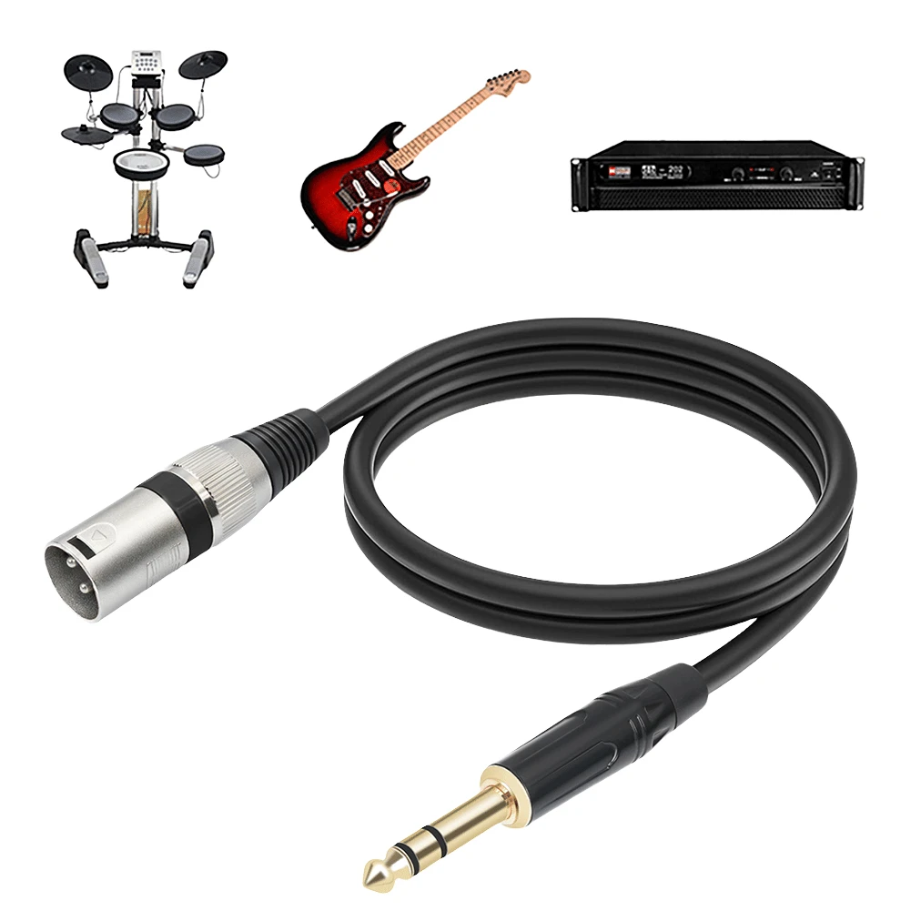 1m PVC Jacketed Copper Conductor XLR Male Cable with 1/4 Inch Jack