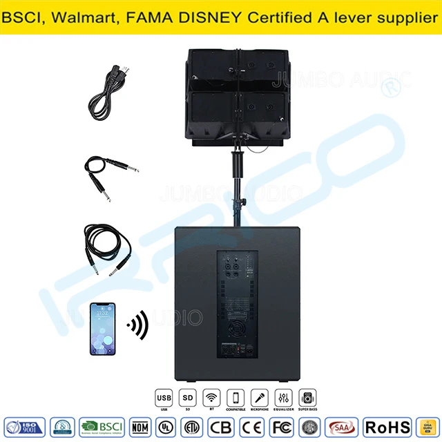 2, 400W 18inch 1.1 Professional Audio Stage Concert Sound Line Array Speaker for Church Bocina Parlant