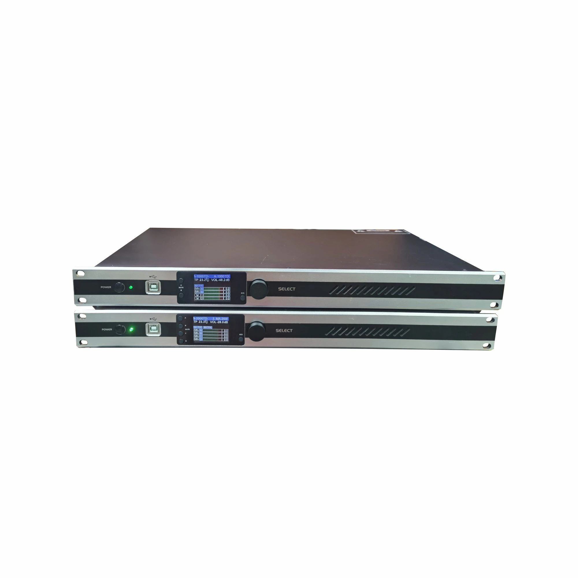 2*500W Class D Mixer DSP Amplifier with Audio Sources and Built-in DSP Digital Processor Support Balanced XLR Input