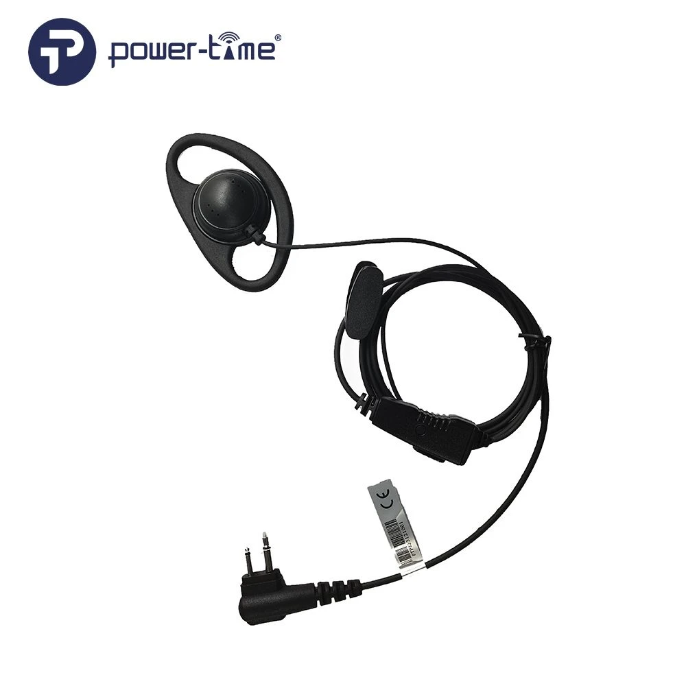 2 Pin D Shape Ear Hook Earphone with Lapel Ptt Two Way Radio Earpiece