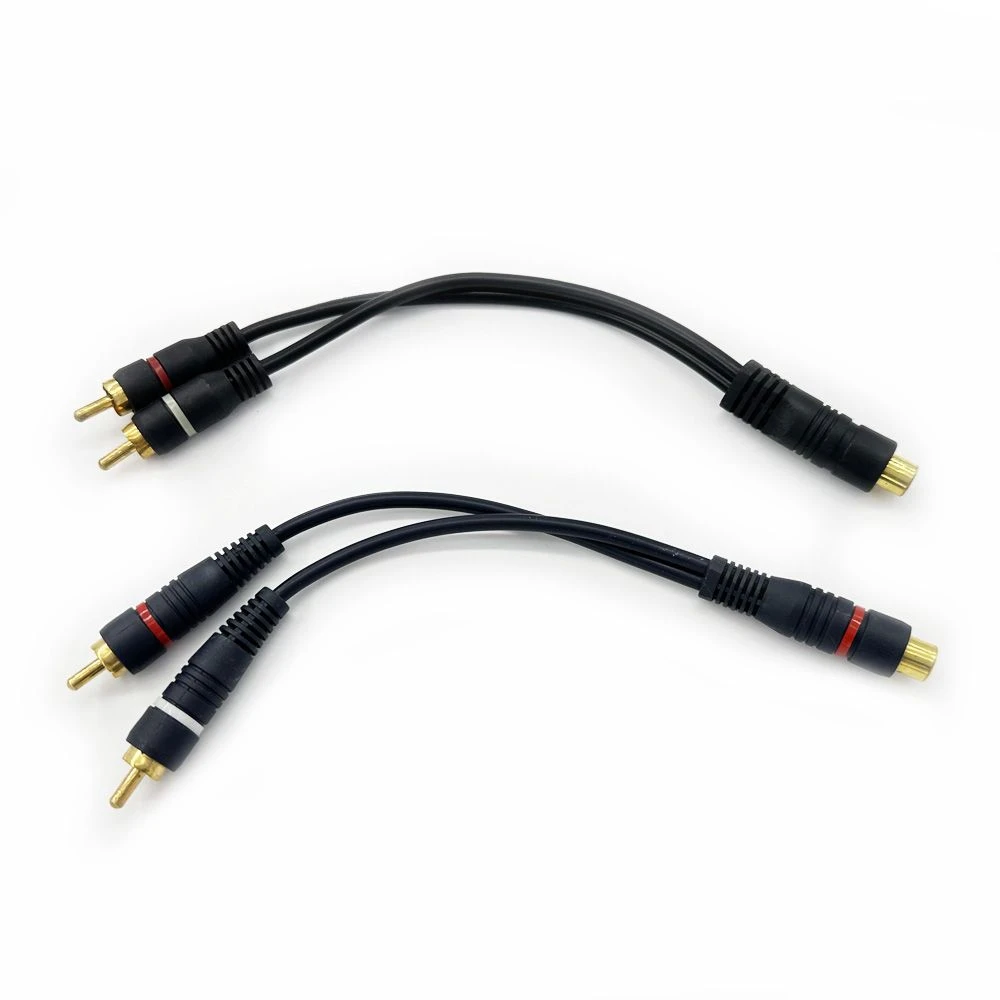 2 RCA Male to 1 RCA Female Y Splitter Audio Cable