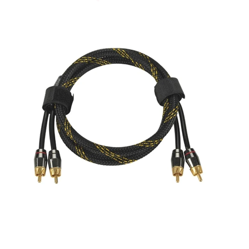 2 RCA to 2 Rac Cable Male to Male Audio Cable Gold-Plated
