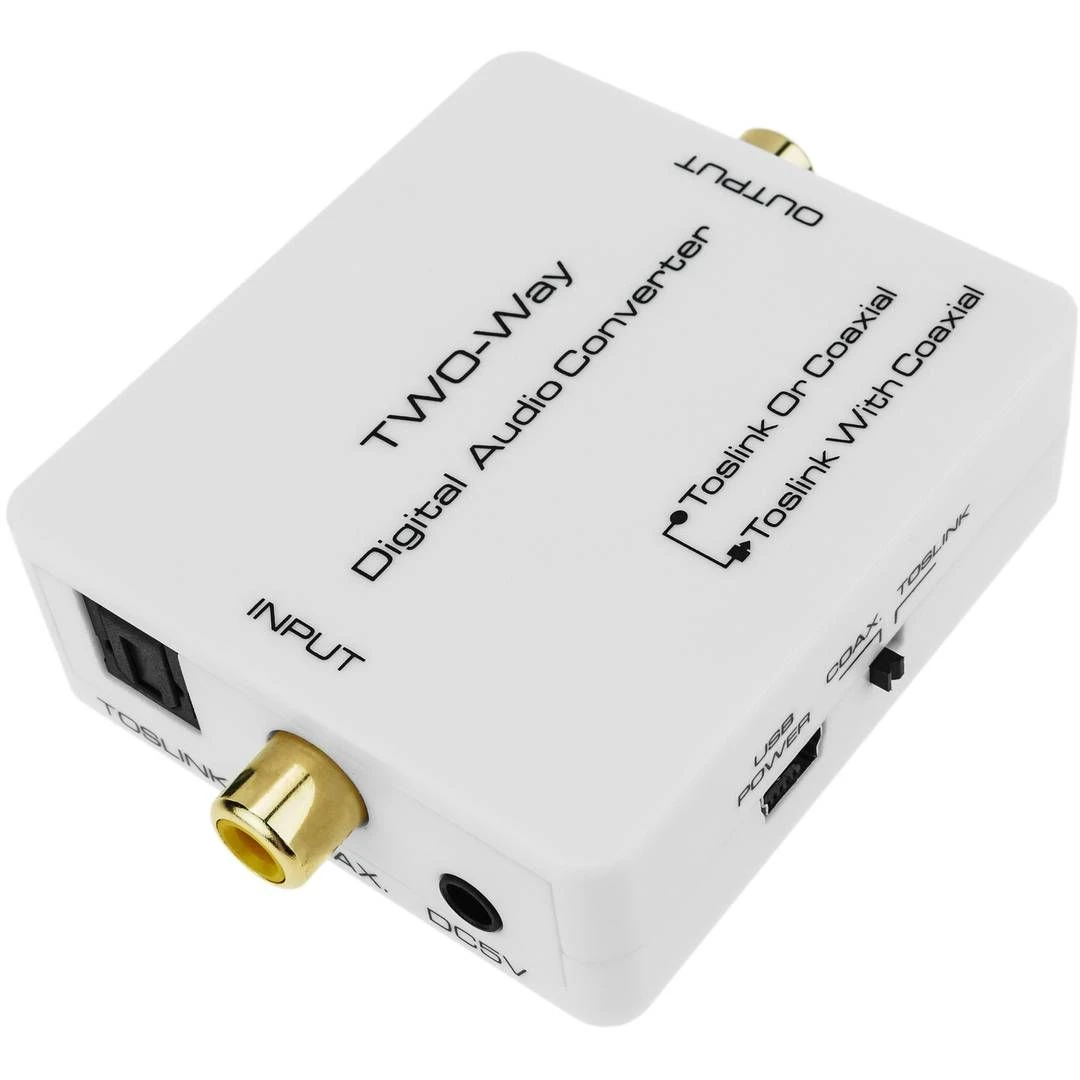 2-Way Digital Audio Converter RCA and Toslink