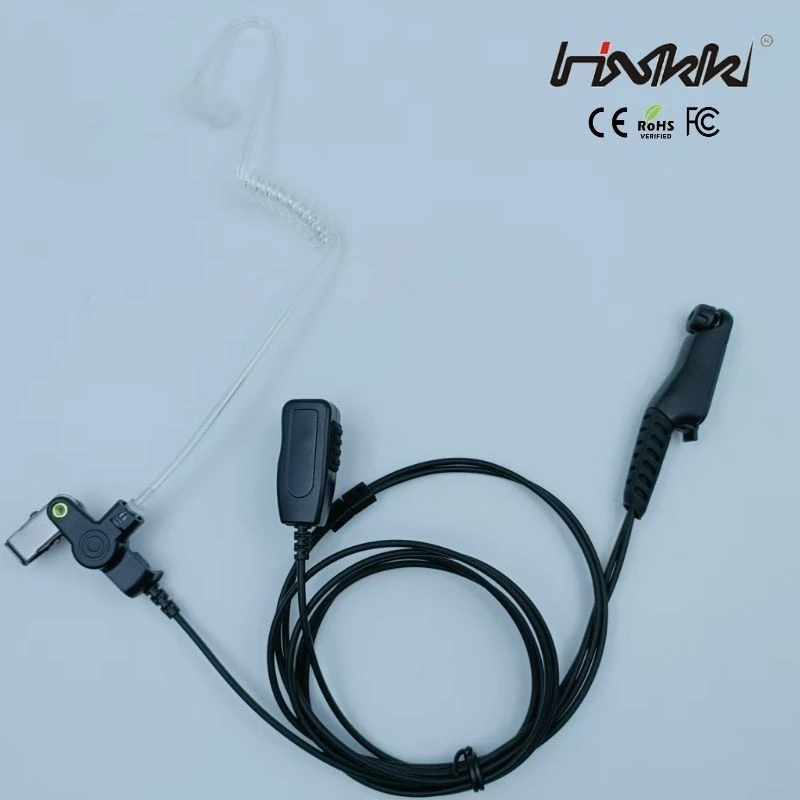2-Wire Durable Coil Cable Radio Ptt Walkie Talkie Earpiece for R7