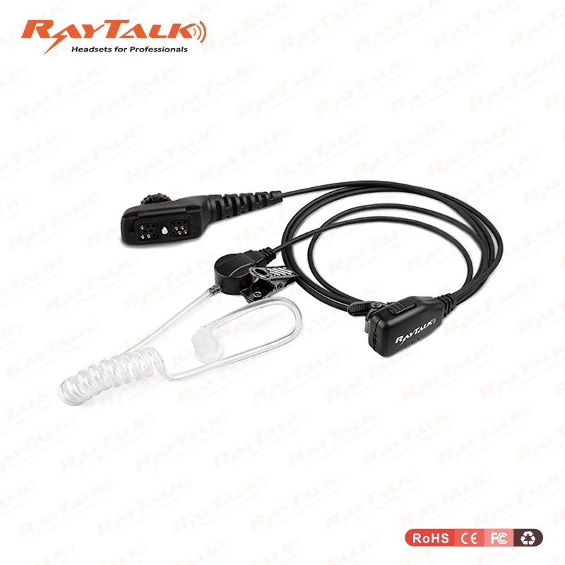 2 Wire Earphone Surveillance Acoustic Tube Earpiece with Ptt