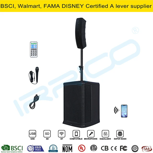 2000W Professional Active Array Audio Column 12inch 1.1 Channel DSP Feature Party Karaoke System PA Bluetooth Party Speaker Audio Altavoz De Bluetooth