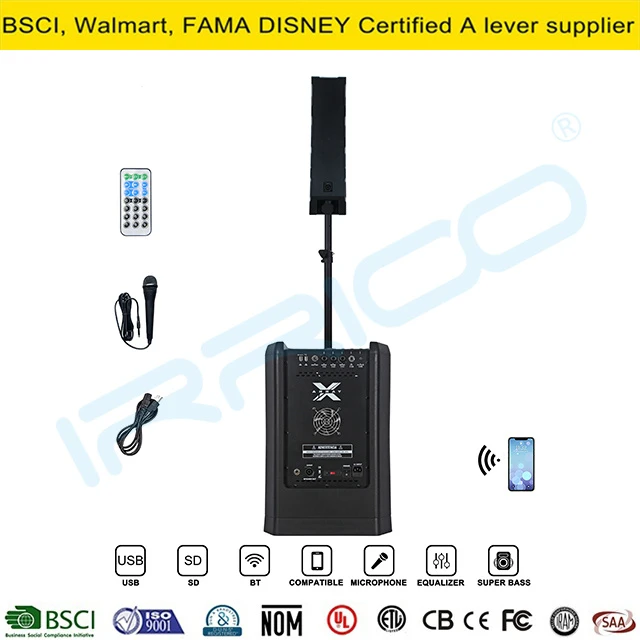 2000W Professional Active Line Array Column 12inch 1.1 Channel DSP Feature Party Karaoke System Bocina Parlante PA Bluetooth Party Speaker Audio Altavoz De Blue