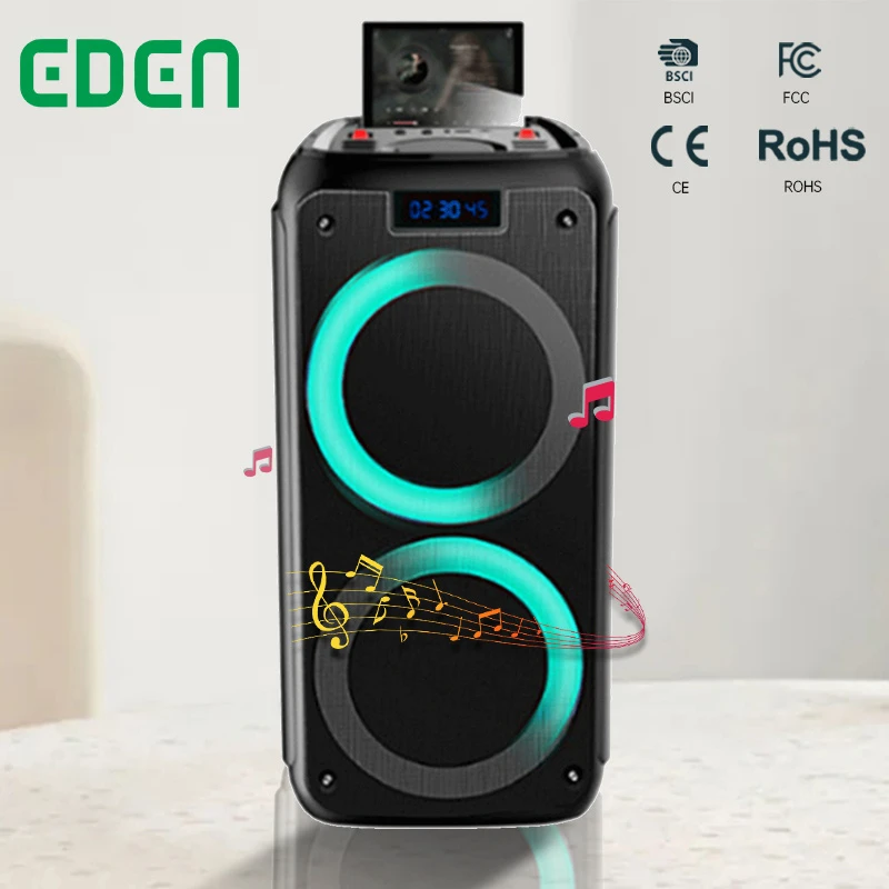 2020 New Dual 8 Inch Professional Sound Box Loudspeaker System Wireless Bluetooth Rechargeable Portable Party Speaker ED-825