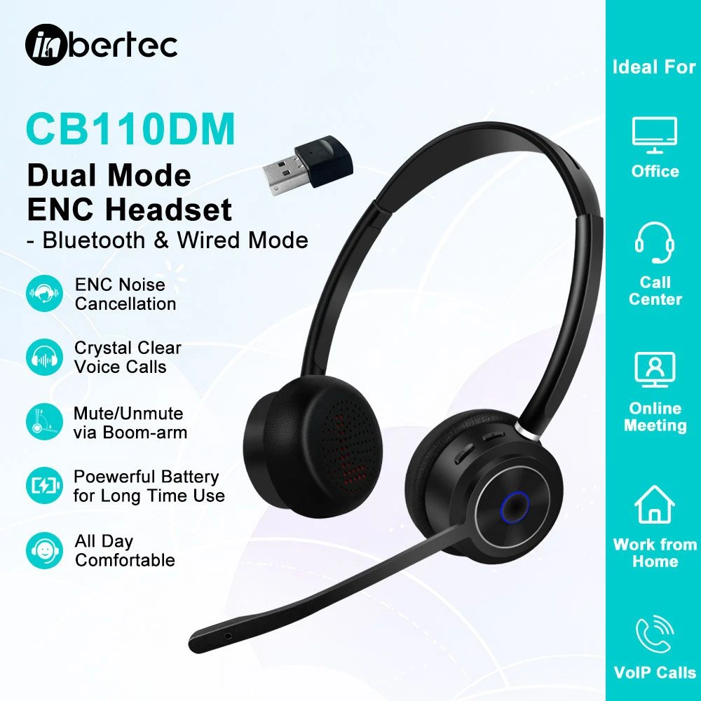 2023 New Wireless Headset for Call Center and VoIP System