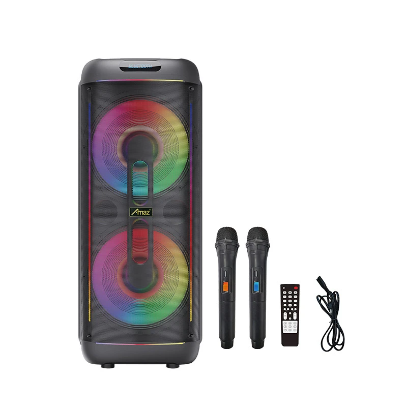 2023 Super Powerful Double 15 Inches Blue Tooth Woofer Party LED Light Portable Wireless Heavy Bass Speakers