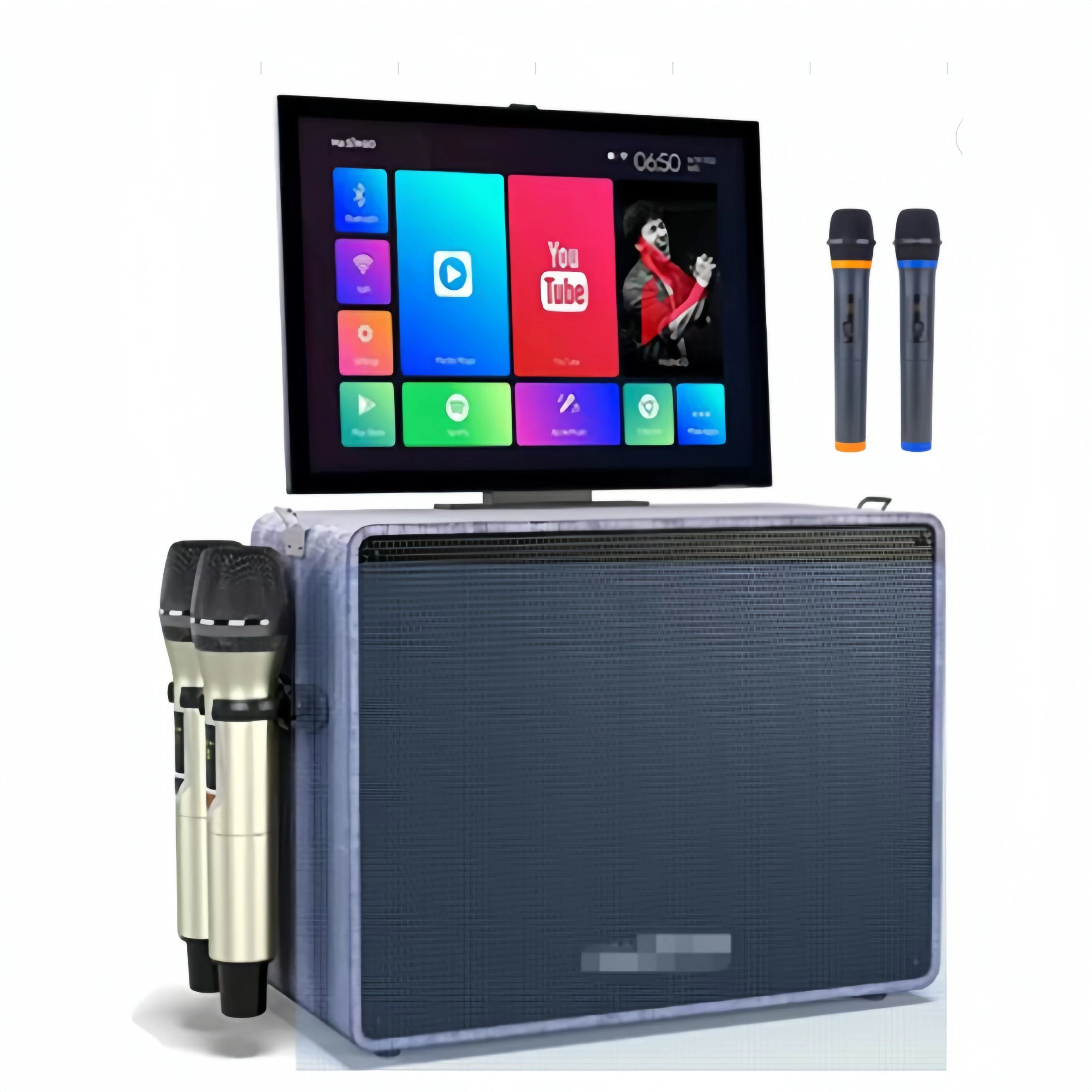 2023 Temeisheng New Trolley Speaker with 14.1-Inch Touch Screen 8 Inch Wireless Bt Woofer Speaker with Rk3566 at Android 11