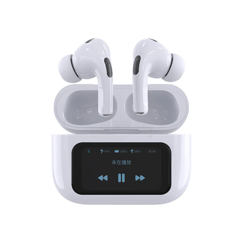 2024 New Anc+Double Mic Enc Headset Trend LED Touch Screen Tws Earbuds Wireless Sport Earphones Five Sound Effects Headphone