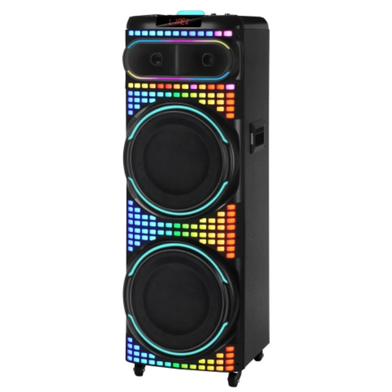 2024 New Factory Trolley Portable Audio DJ Sound Box Professional Powered Bluetooth Wireless Speakers with Mic