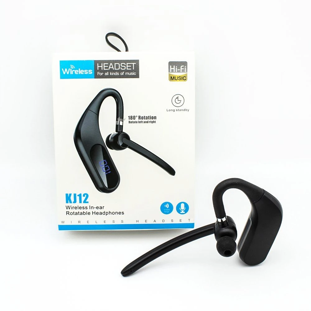 2024 New Tws Kj12 Hand Free Earphone Noise Reduction Wireless Headset Ear Hook Sports Drive Car Earphones Kj12