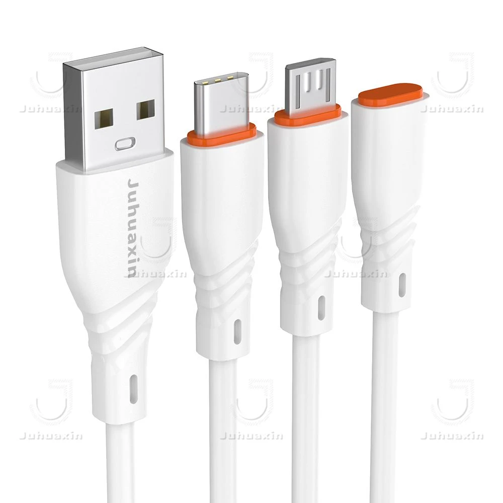 2025 Hot Selling USB Data Cable 3.1A 15W with USB-C USB-Iph USB-V8 Ju-Ux35 Fast Charging Data Cable for Apple and Android Series