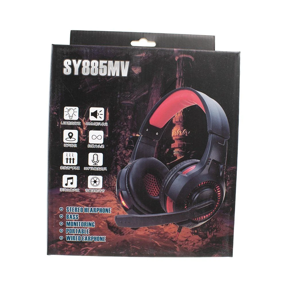 2025 New Sy885mv Earphone Computer Headset Wire Noise Canceling Headphones 3.5mm Jack Headphone Game with Mic Custom Logo
