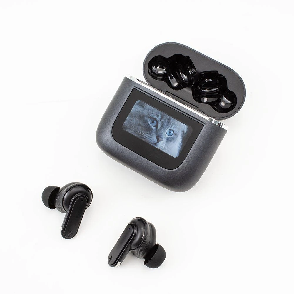 2025 New Tws Tour PRO2 True Wireless Earbuds Noise Canceling Anc Sports Earphones Smart Touch LCD Screen Microphone Headset