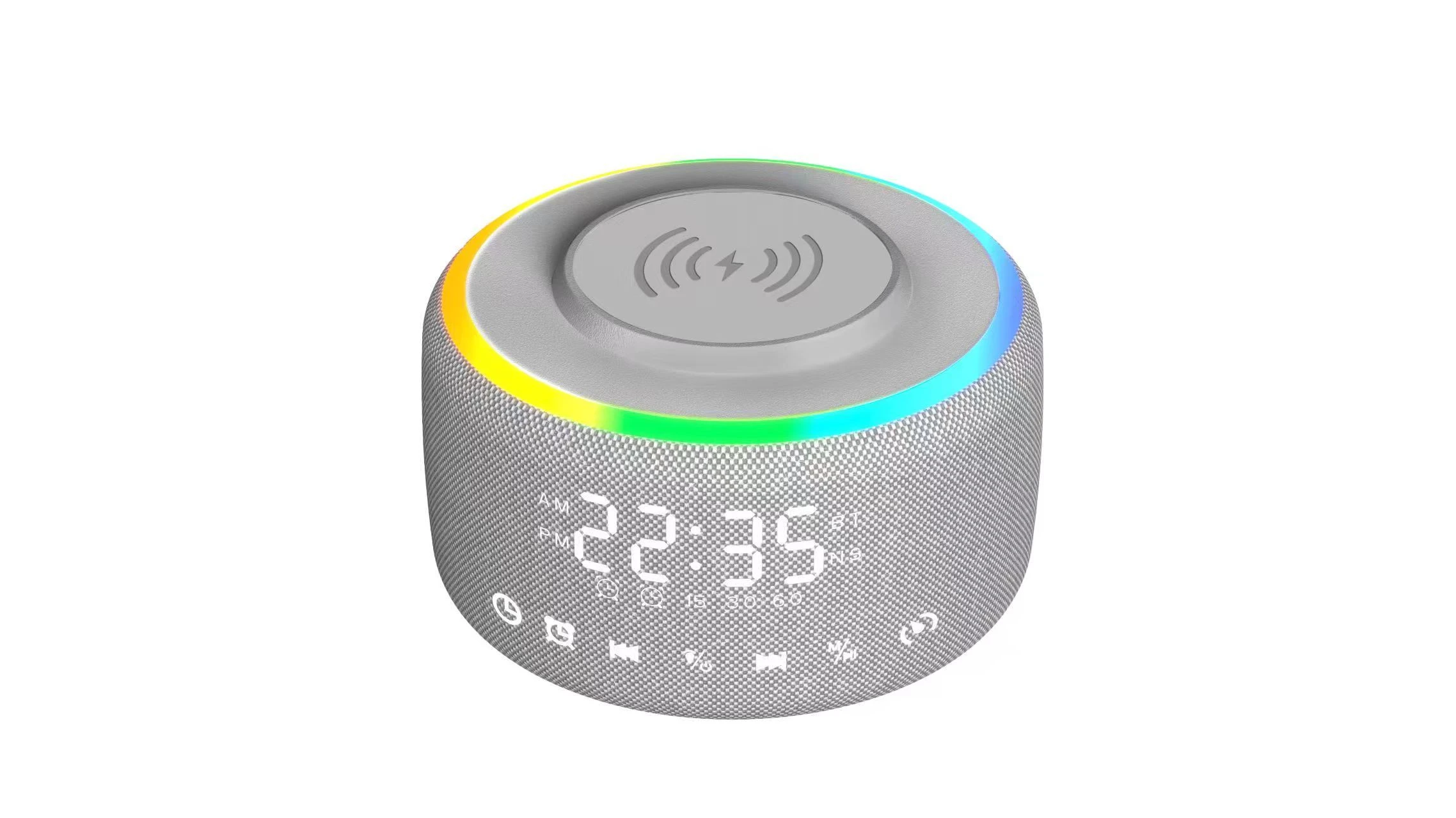 2026 Alarm Clock White Noise Wireless Charger Bluetooth Speaker HD Sound Home Office Bedside Electronic Device