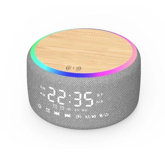 2026 New Arrival Excellent Quality V5.4 Portable Mini Bluetooth Speaker with Alarm Clock, LED Ambient Light