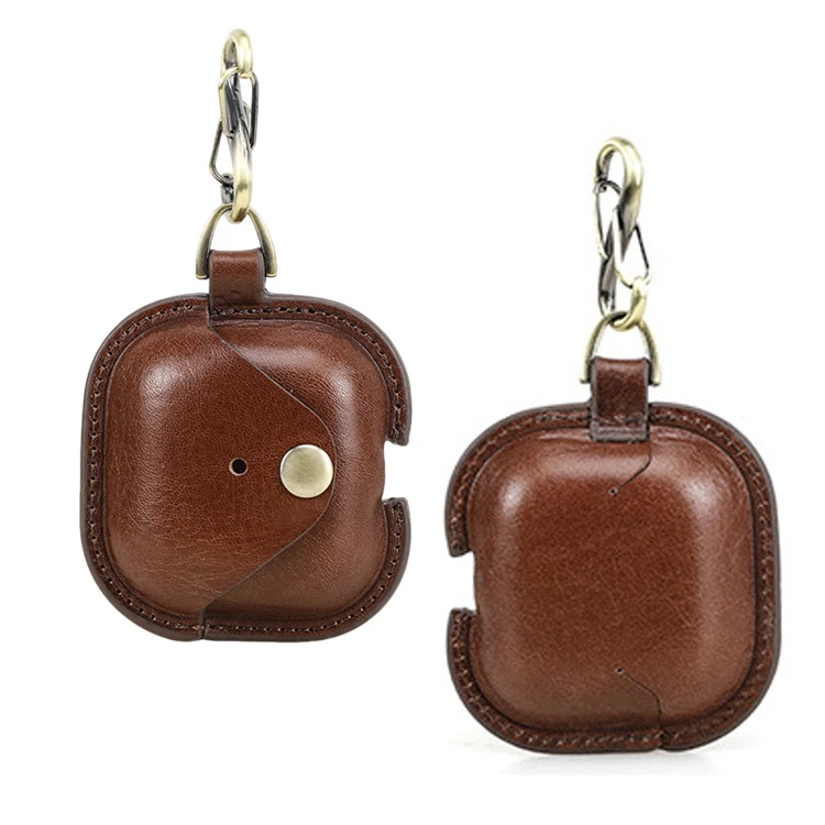 2026 Promotion Genuine Leather Headphone Case Brown Black 8X2X6.5cm 24G for Travel and Business Gifts